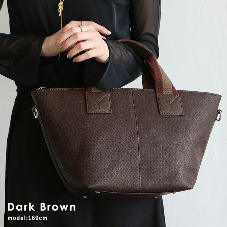 ダークブラウン | テープハンドル2WAYトートバッグ | Vita Felice