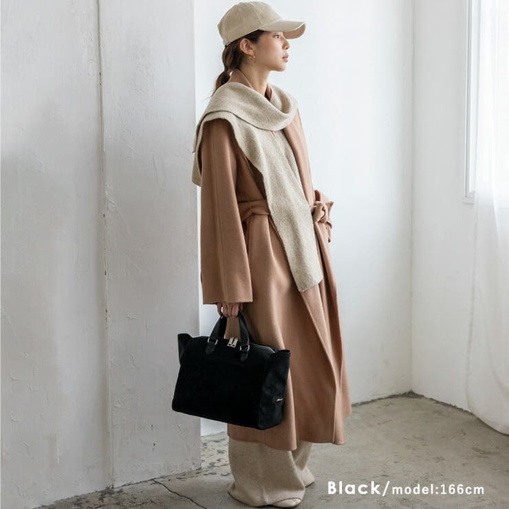 スウェード調スクエアボストンバッグ | Vita Felice | 詳細画像10 