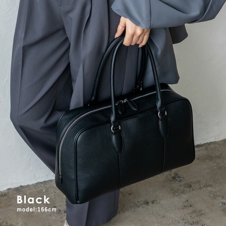 ブラック | ラウンドファスナーミニマルボストンバッグ | Vita Felice