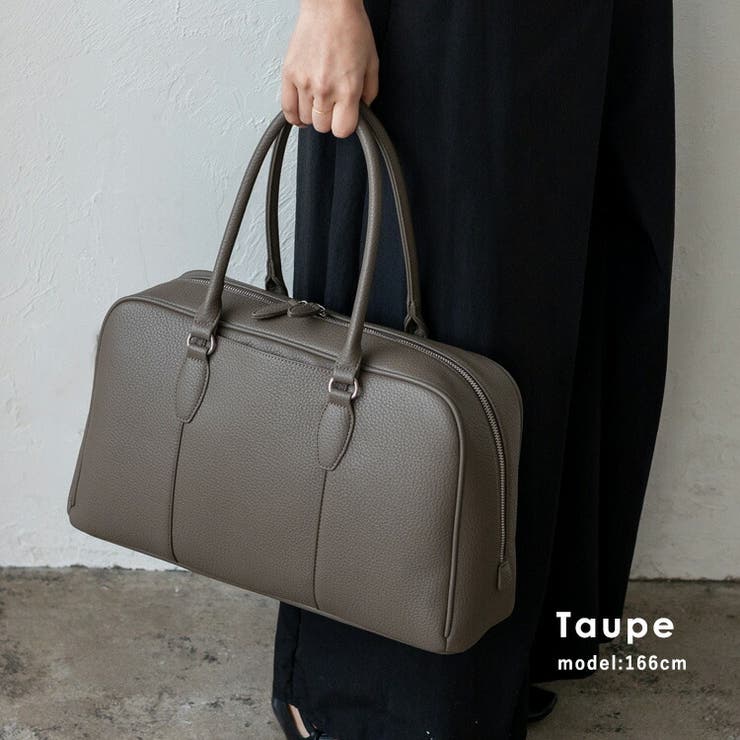 トープ | ラウンドファスナーミニマルボストンバッグ | Vita Felice