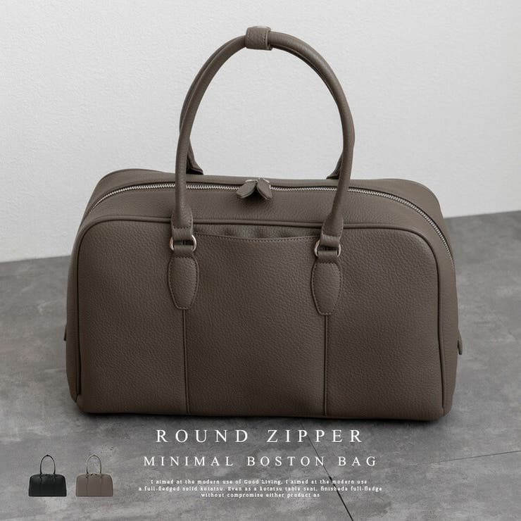 ラウンドファスナーミニマルボストンバッグ | Vita Felice | 詳細画像1 
