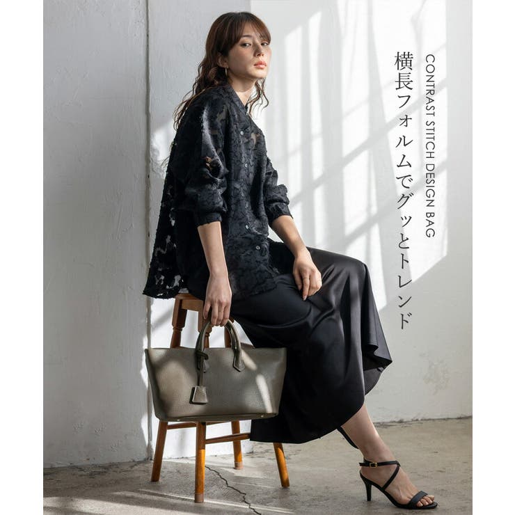 配色ステッチデザインバッグ | Vita Felice | 詳細画像2 