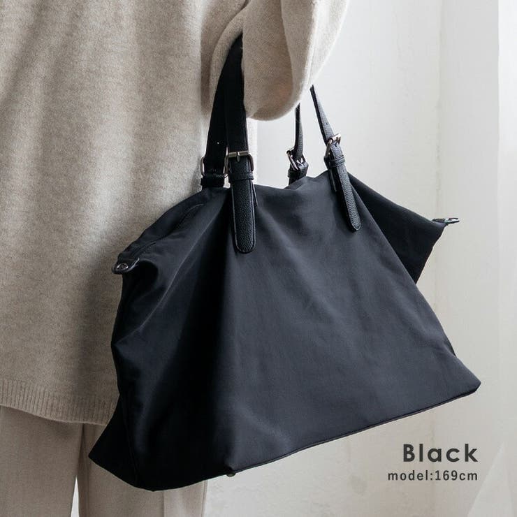 ブラック | ショルダーバッグ付き2wayナイロンボストンバッグ | Vita Felice