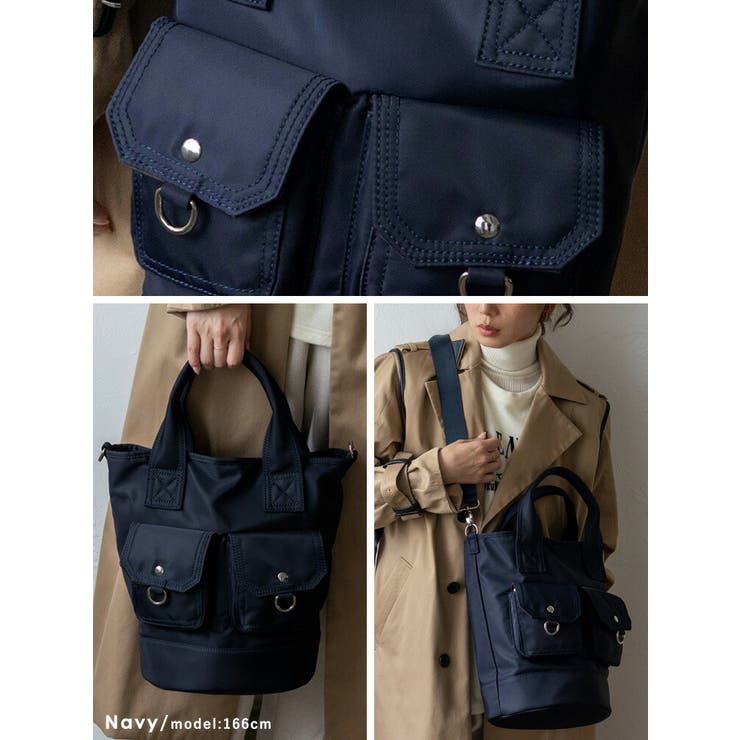 バケツ型ナイロン2WAYトートバッグ | Vita Felice | 詳細画像14 