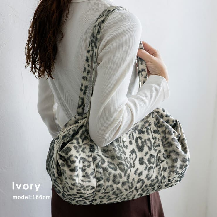 アイボリー | レオパードオーバルトートバッグ | Vita Felice