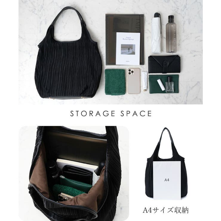 プリーツロングハンドルトートバッグ | Vita Felice | 詳細画像5 