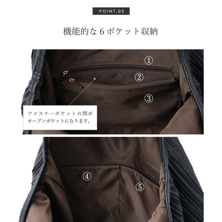 プリーツロングハンドルトートバッグ | Vita Felice | 詳細画像8 