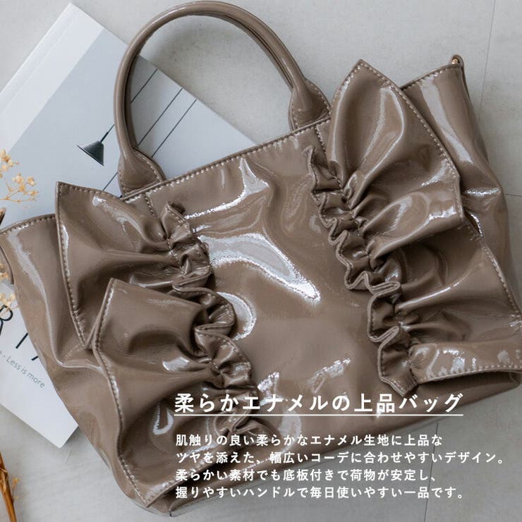 エナメル2wayフリルトートバッグ | Vita Felice | 詳細画像4 