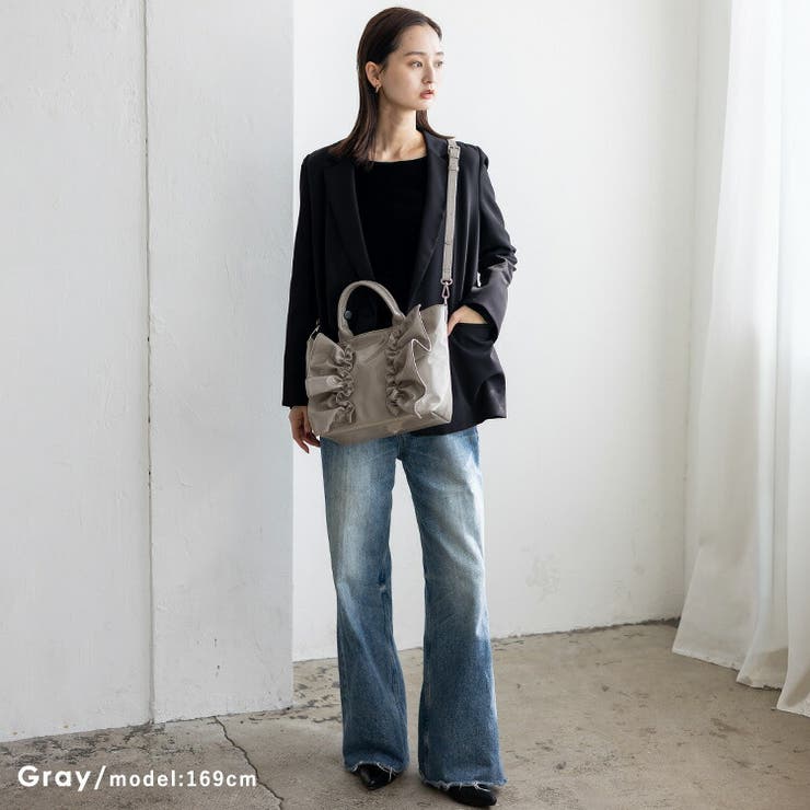 エナメル2wayフリルトートバッグ | Vita Felice | 詳細画像10 