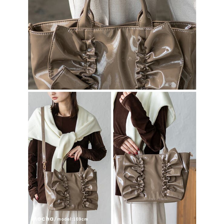 エナメル2wayフリルトートバッグ | Vita Felice | 詳細画像13 