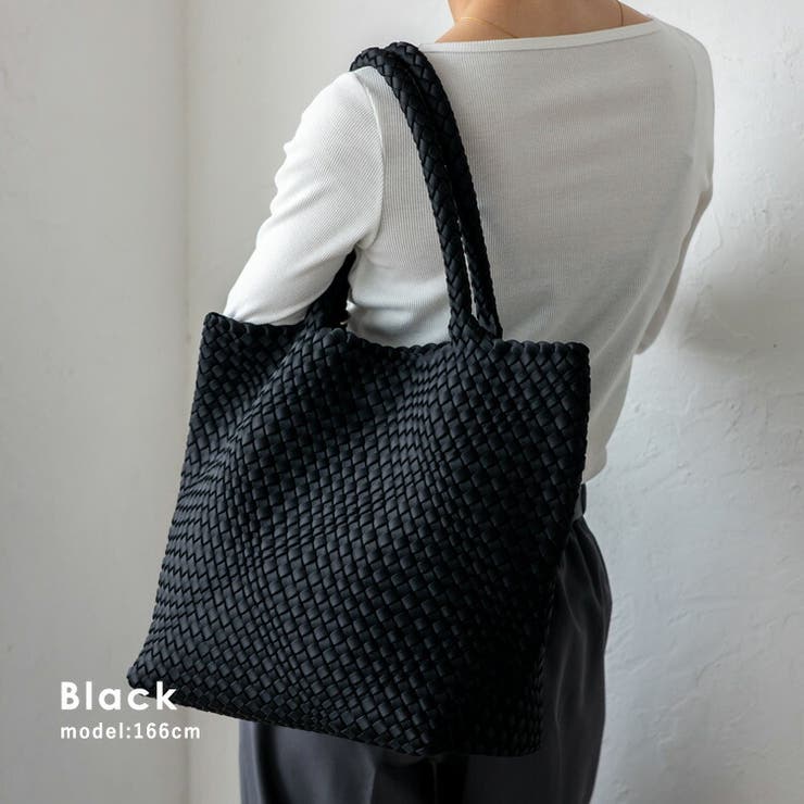 ブラック | インナーバッグ付きメッシュトート | Vita Felice