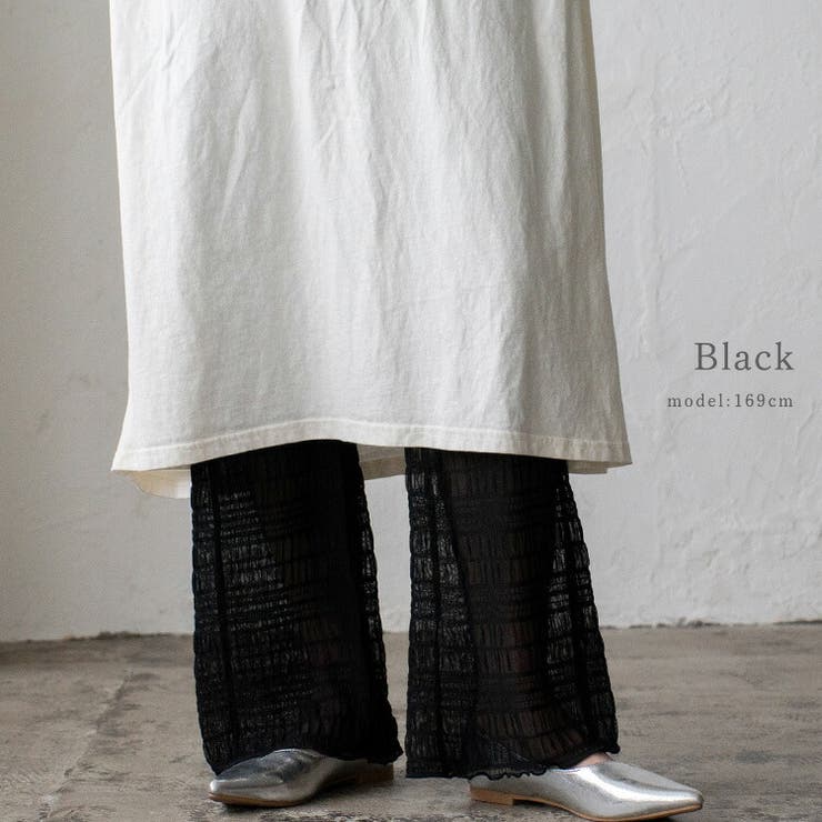 ブラック | シアーレギンスパンツ | Vita Felice