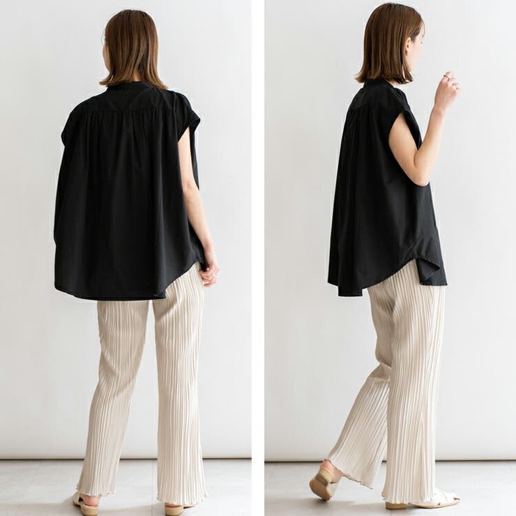 スタンドカラーフレンチスリーブブラウス | Vita Felice | 詳細画像4 