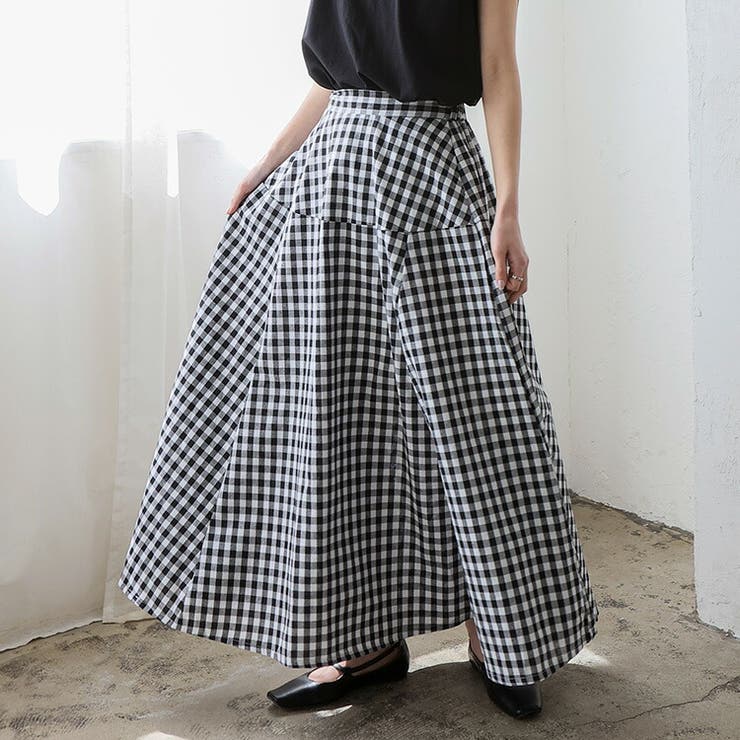 ギンガムチェックフレアマキシスカート | Vita Felice | 詳細画像6 