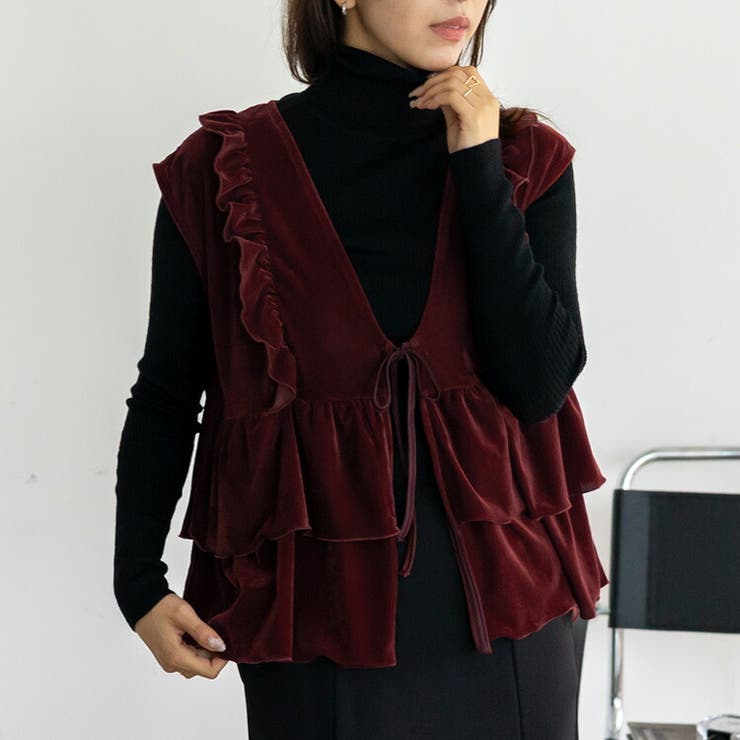 ベロアフリルティアードベスト | Vita Felice | 詳細画像13 