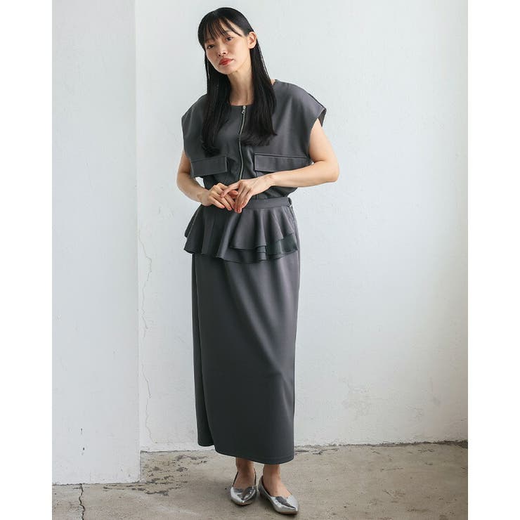 ノースリーブフロントジップベスト（セットアップ対応） | Vita Felice | 詳細画像10 