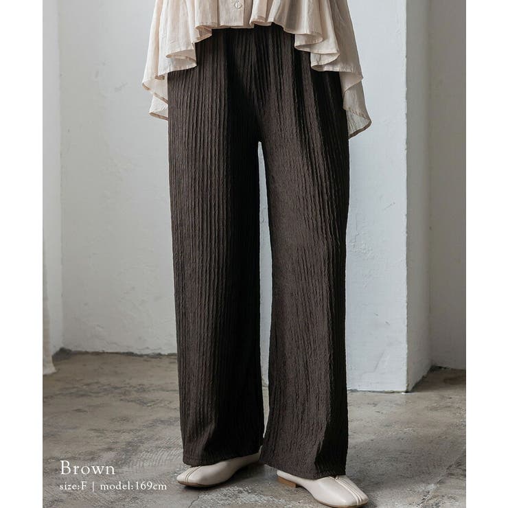 ブラウン | リラックスプリーツパンツ | Vita Felice