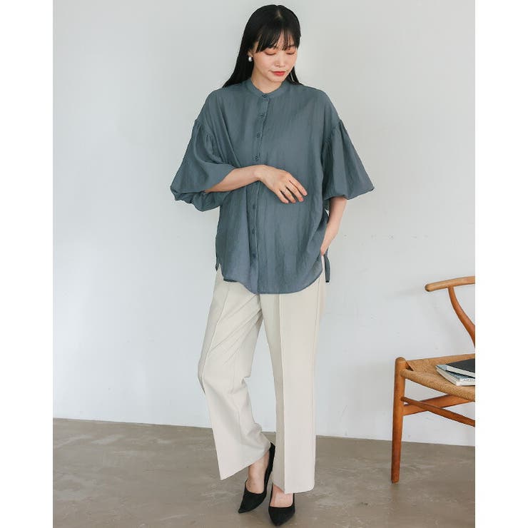 バンドカラーボリュームスリーブブラウス | Vita Felice | 詳細画像11 