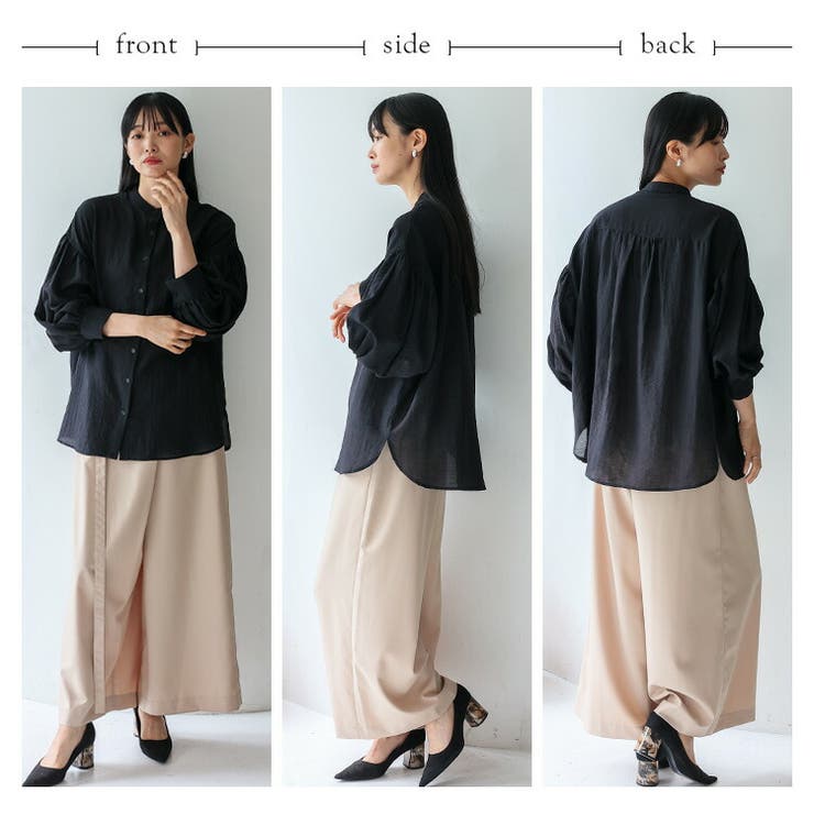 バンドカラーボリュームスリーブブラウス | Vita Felice | 詳細画像15 