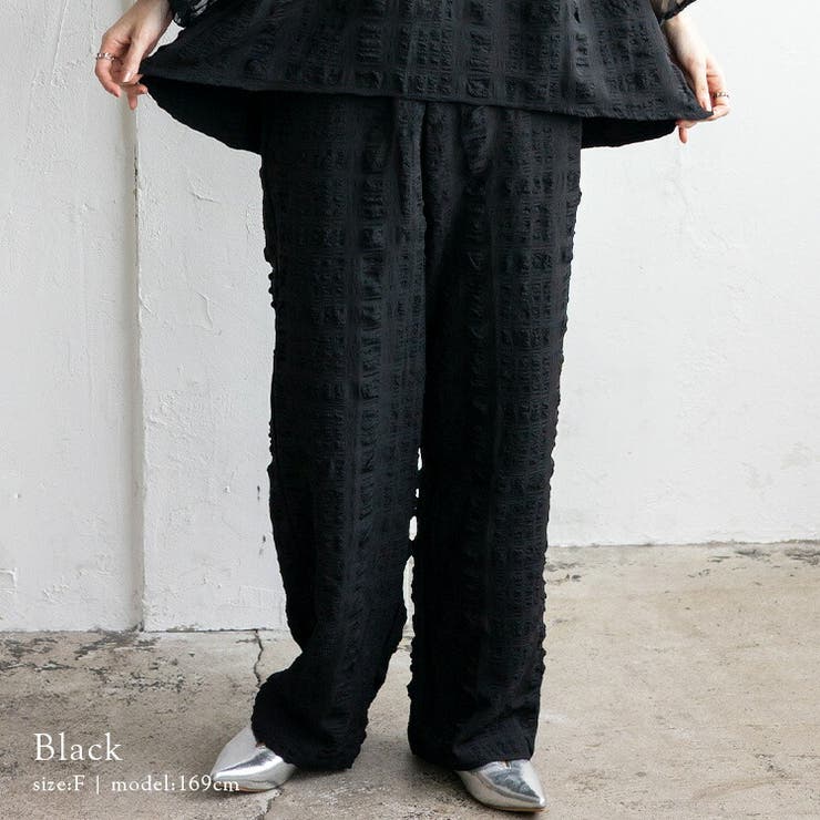 ブラック | ストレートイージーパンツ | Vita Felice