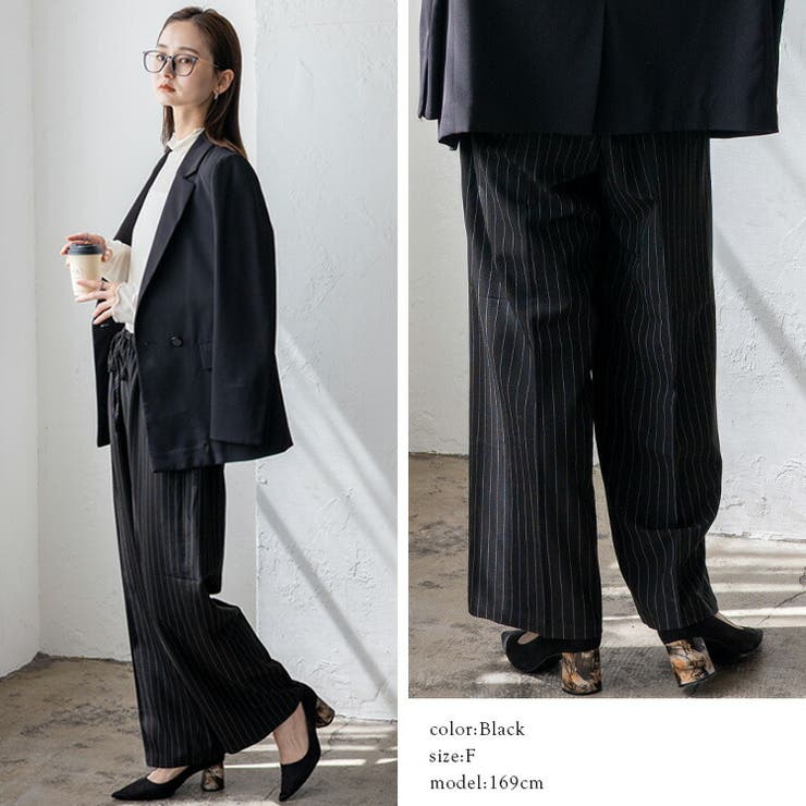 ピンストライプ センタープレスワイドパンツ | Vita Felice | 詳細画像6 