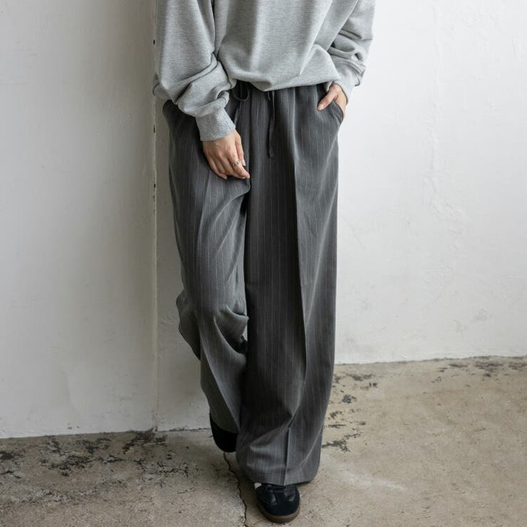 ピンストライプ センタープレスワイドパンツ | Vita Felice | 詳細画像10 