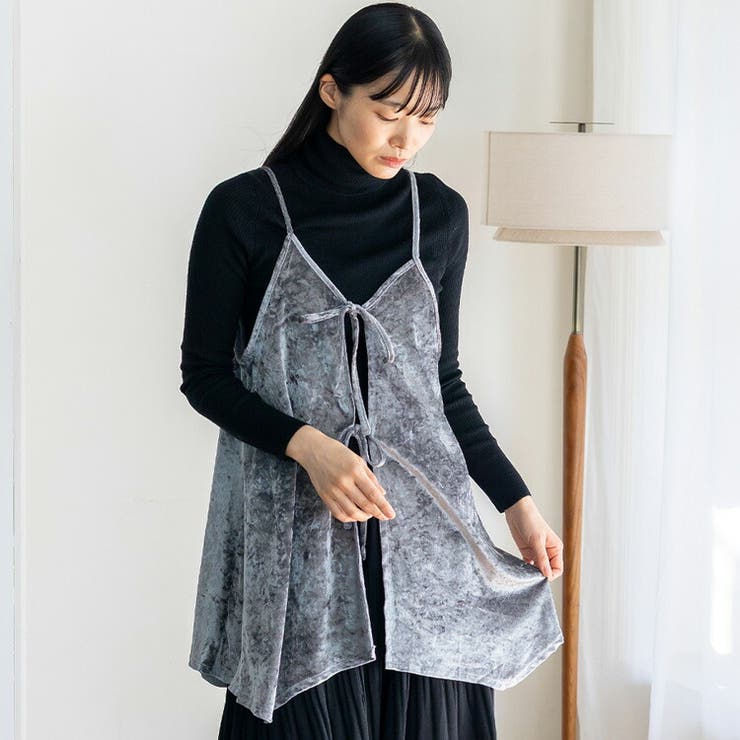 クラッシュベロア2WAYリボンキャミソール | Vita Felice | 詳細画像11 