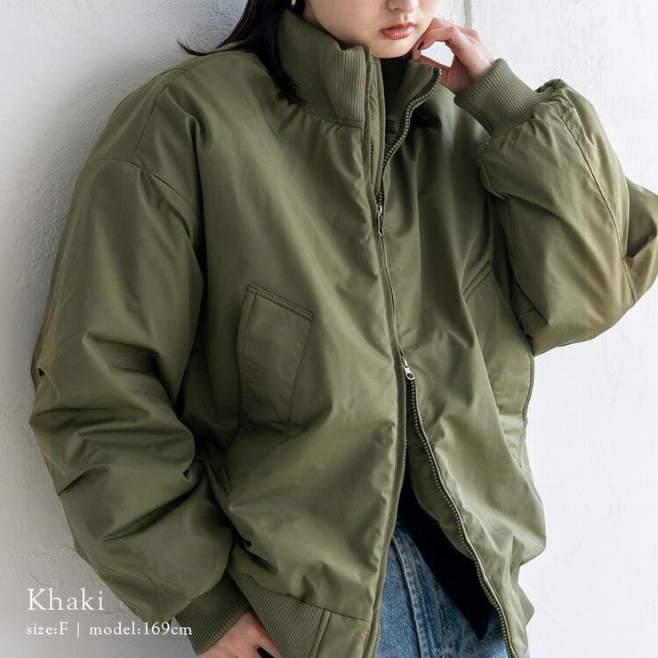 カーキ | 中綿ダブルジップブルゾン MA-1 | Vita Felice