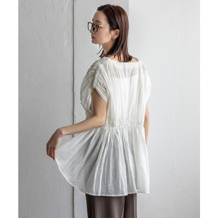 シアーギャザーペプラムブラウス | Vita Felice | 詳細画像7 