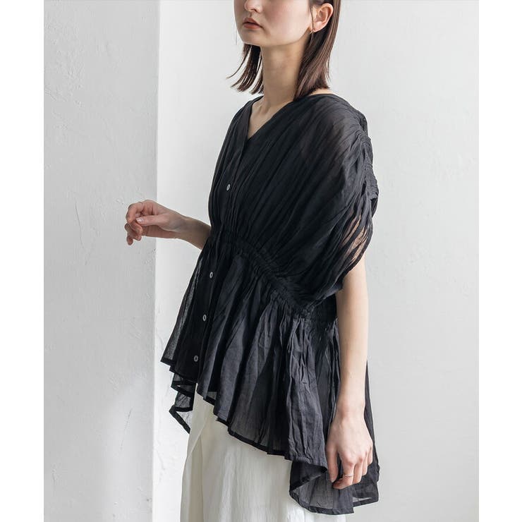 シアーギャザーペプラムブラウス | Vita Felice | 詳細画像8 