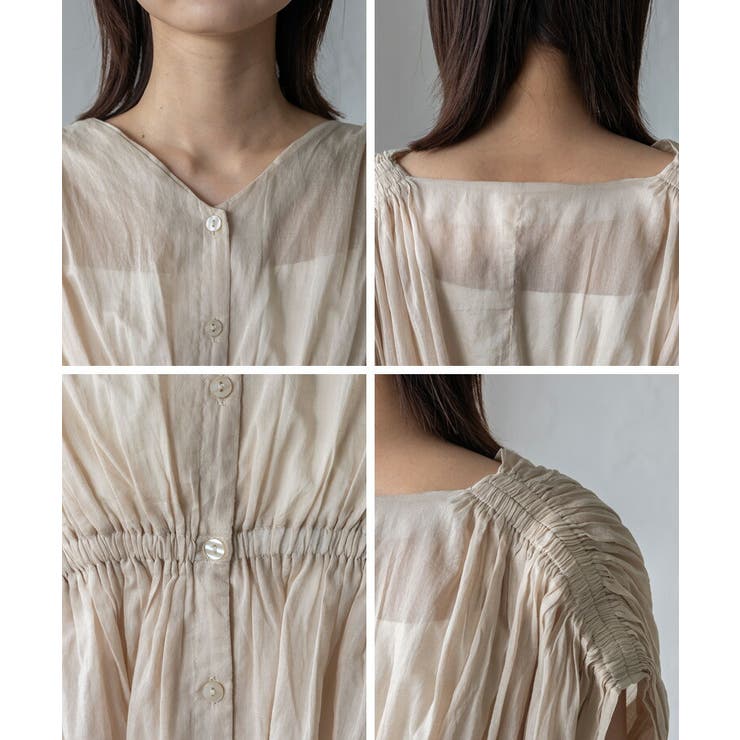 シアーギャザーペプラムブラウス | Vita Felice | 詳細画像14 