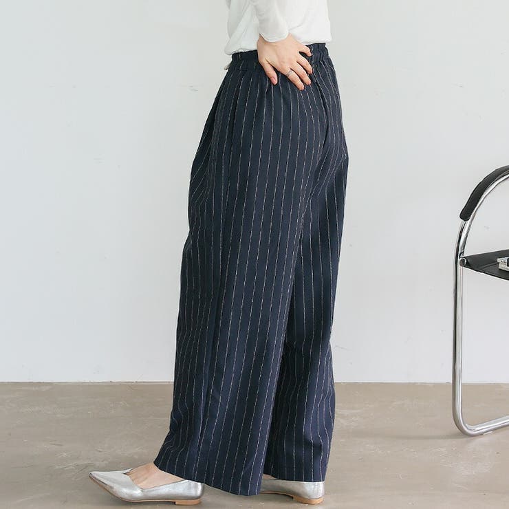 リネンライクストライプイージーパンツ | Vita Felice | 詳細画像6 