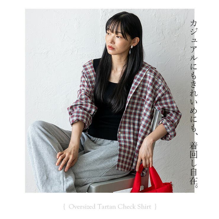 オーバーサイズタータンチェックシャツ | Vita Felice | 詳細画像3 