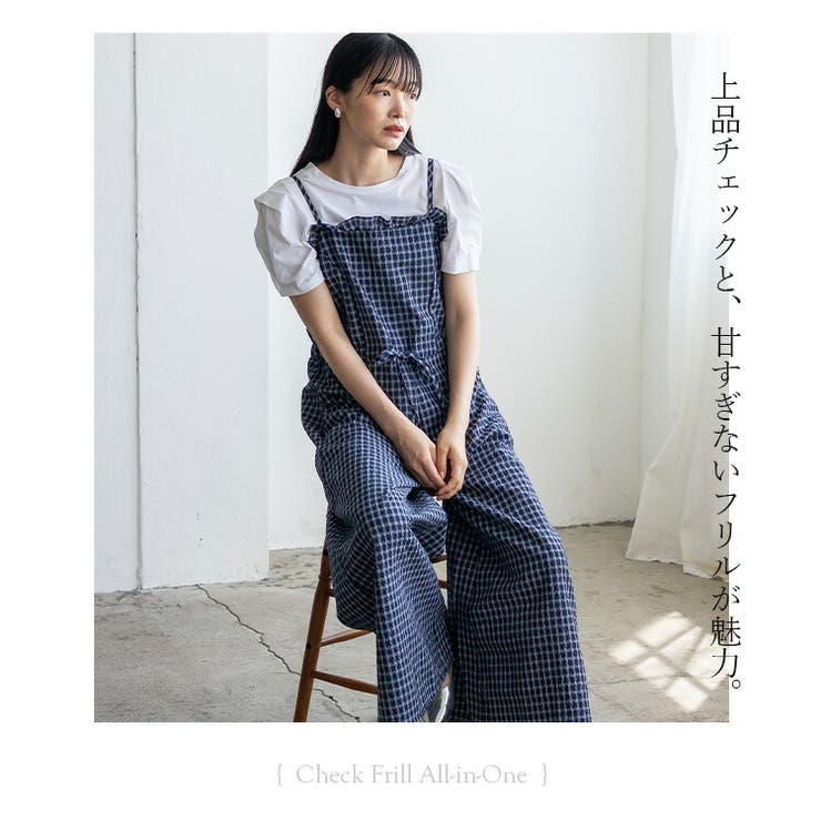 チェックフリルオールインワン | Vita Felice | 詳細画像3 