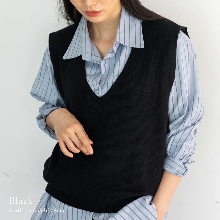 Vネックニットベスト | Vita Felice | 詳細画像6 