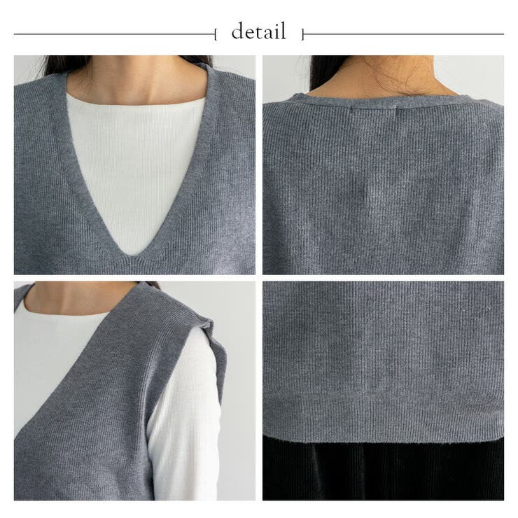 Vネックニットベスト | Vita Felice | 詳細画像12 