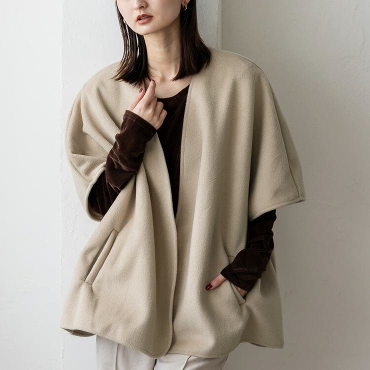 微起毛ノーカラーポンチョ | Vita Felice | 詳細画像13 