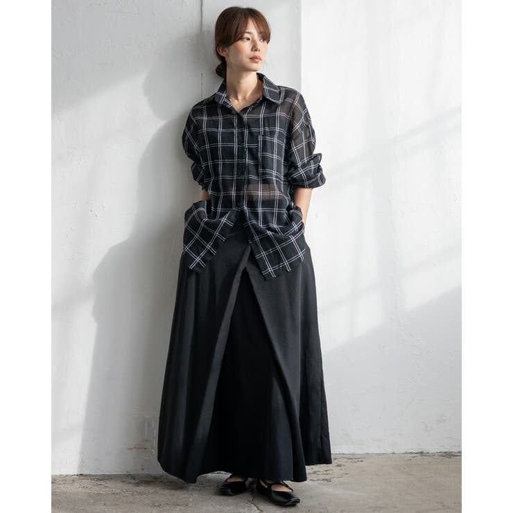 チェック柄シアールーズシャツ | Vita Felice | 詳細画像9 