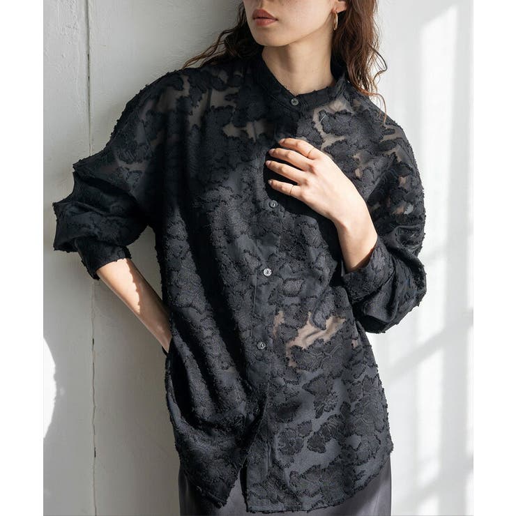 フラワージャガードシアーオーバーシャツ | Vita Felice | 詳細画像6 