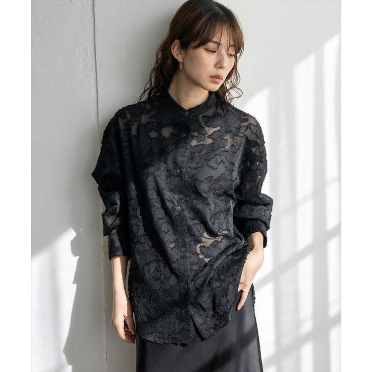 フラワージャガードシアーオーバーシャツ | Vita Felice | 詳細画像8 