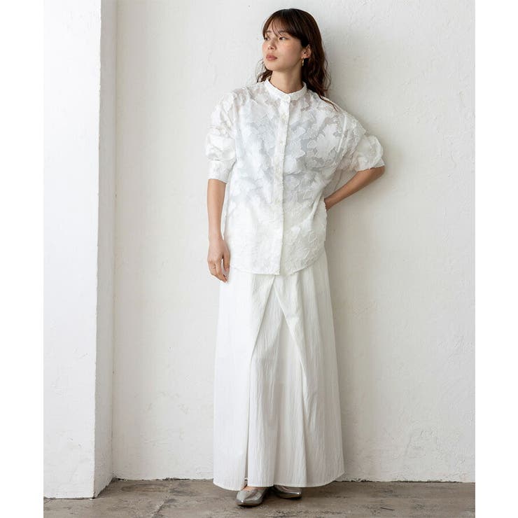 フラワージャガードシアーオーバーシャツ | Vita Felice | 詳細画像9 