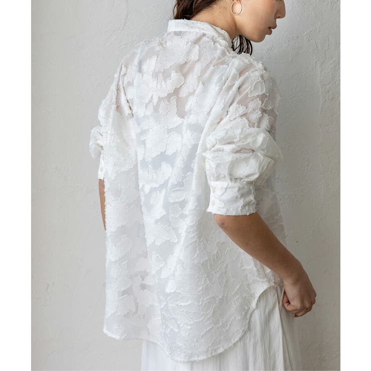 フラワージャガードシアーオーバーシャツ | Vita Felice | 詳細画像10 