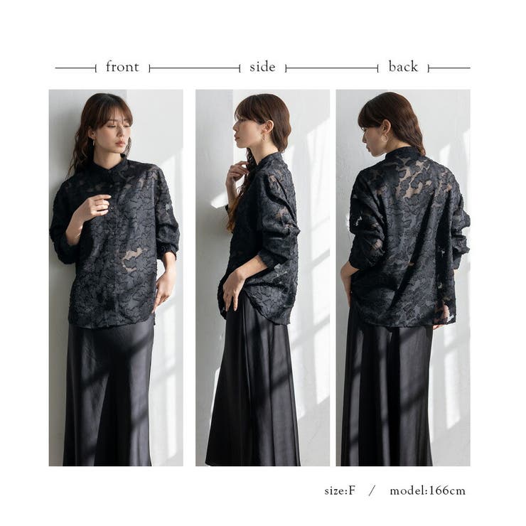 フラワージャガードシアーオーバーシャツ | Vita Felice | 詳細画像17 