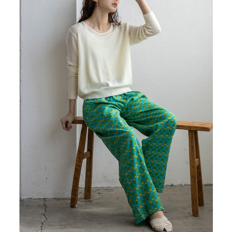 レーヨンブロックプリントパンツ | Vita Felice | 詳細画像9 