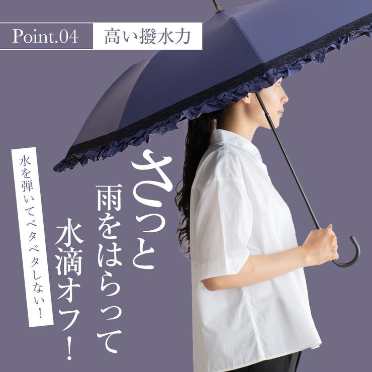 【未使用】Gracy ショート傘 日傘 雨傘 晴雨兼用 フリル レース ブラック