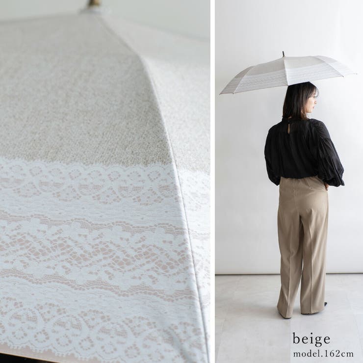 晴雨兼用ショートワイド傘（リネンレースプリント） | Vita Felice | 詳細画像25 