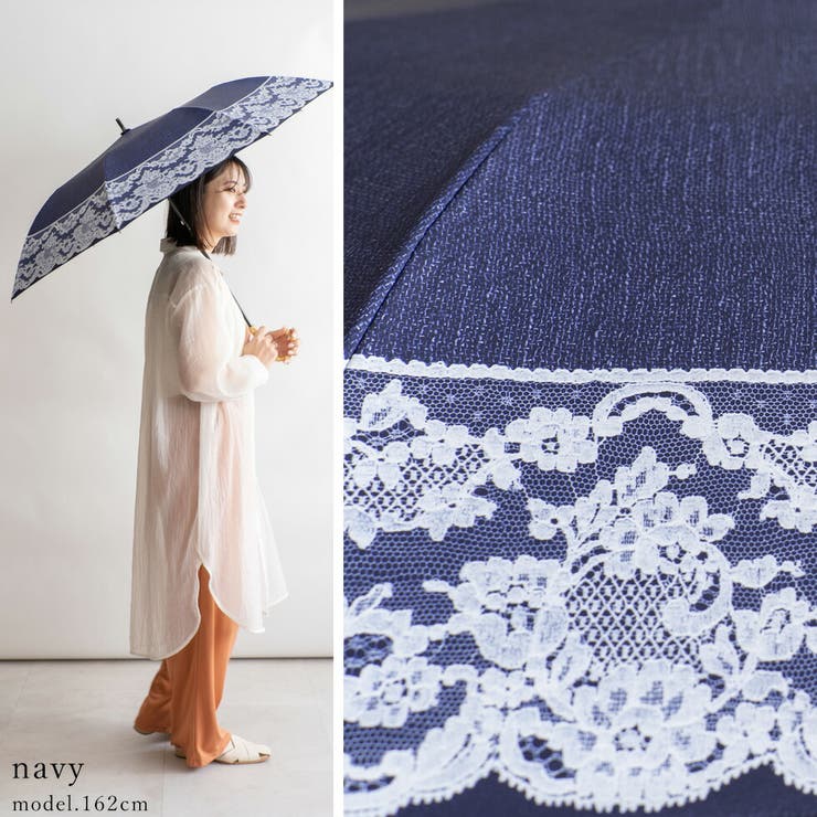 晴雨兼用ショートワイド傘（リネンレースプリント） | Vita Felice | 詳細画像26 
