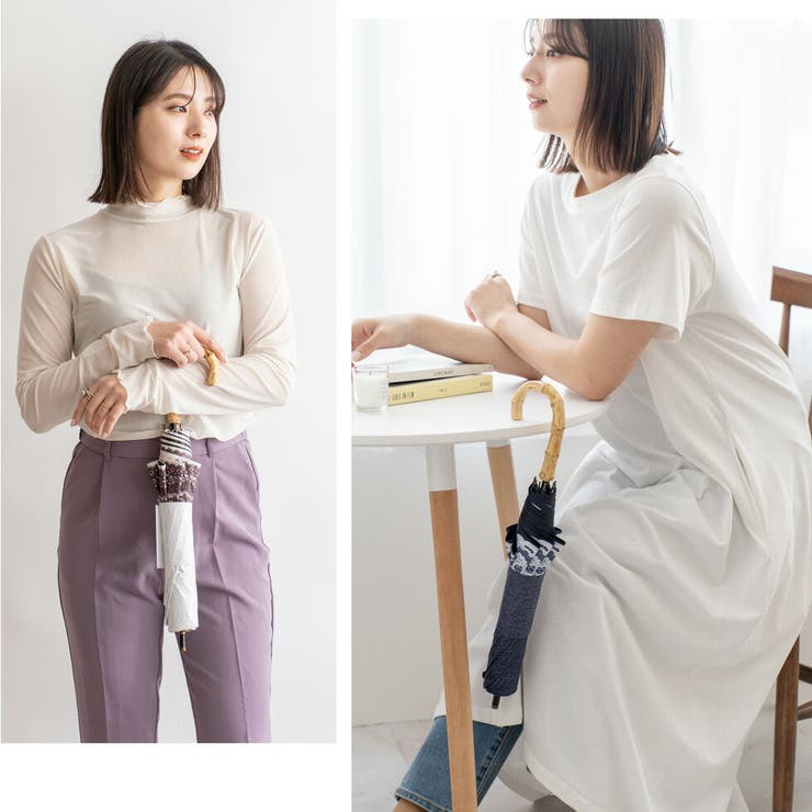 晴雨兼用ショートワイド傘（リネンレースプリント） | Vita Felice | 詳細画像27 