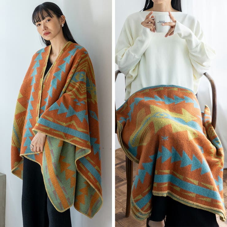 ブランケット風ポンチョ | Vita Felice | 詳細画像8 