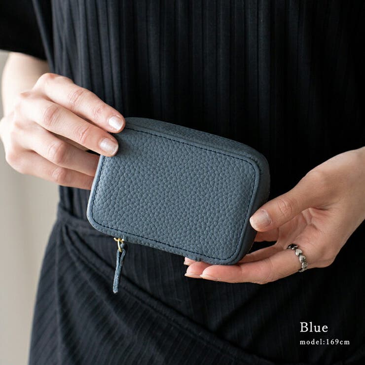 ブルー | 本革スクエアリップケース | Vita Felice